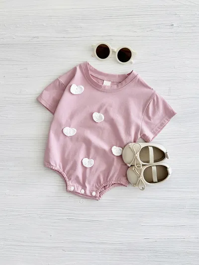 Baby Cute Jumpsuit Comfortable Crew Neck Casual Triangle Jumpsuit