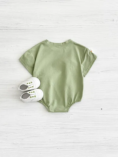 Baby Cute Jumpsuit Comfortable Crew Neck Casual Triangle Jumpsuit