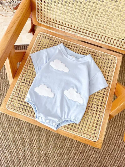 Baby Cute Jumpsuit Comfortable Crew Neck Casual Triangle Jumpsuit