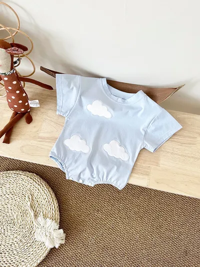 Baby Cute Jumpsuit Comfortable Crew Neck Casual Triangle Jumpsuit