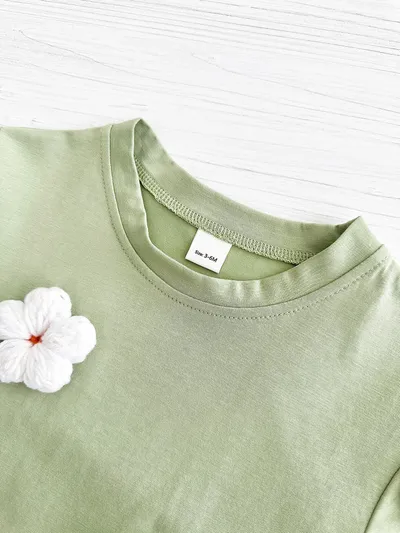 Baby Cute Jumpsuit Comfortable Crew Neck Casual Triangle Jumpsuit