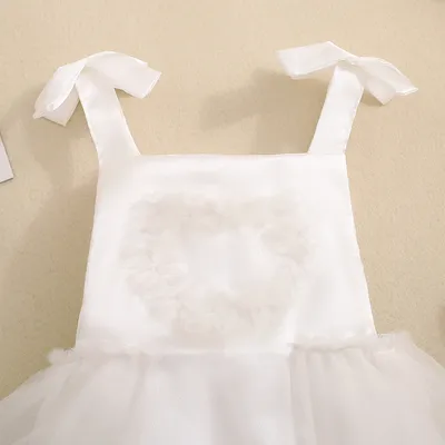 Baby Girl's Love Tulle Jumpsuit Headscarf Two-piece Set
