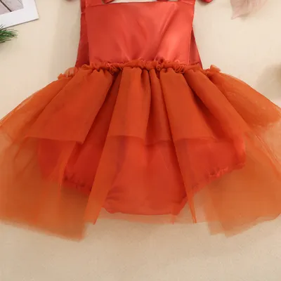 Baby Girl's Love Tulle Jumpsuit Headscarf Two-piece Set