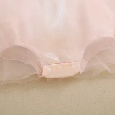 Baby Girl's Love Tulle Jumpsuit Headscarf Two-piece Set