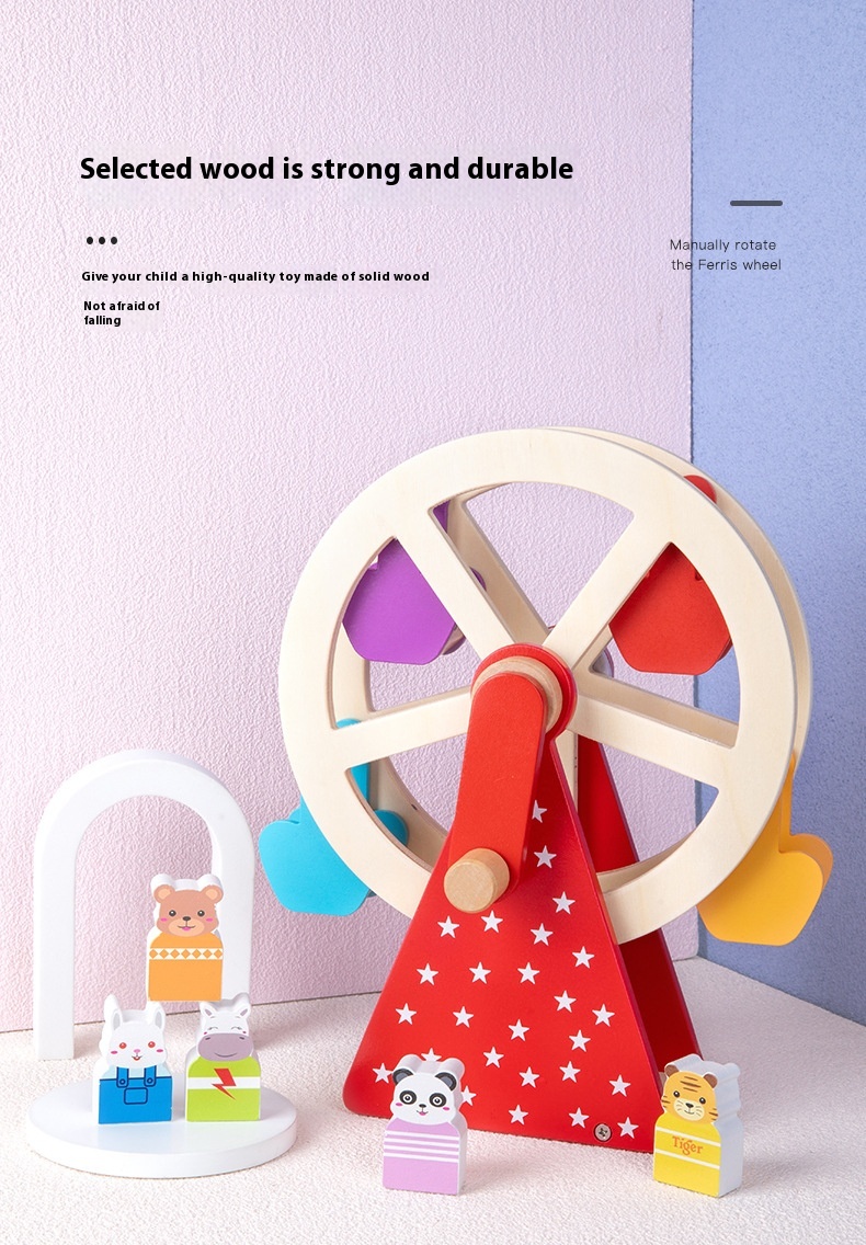 Wooden Animal Hand Ferris Wheel Baby Children Early Childhood Educational Toys