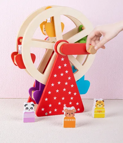 Wooden Animal Hand Ferris Wheel Baby Children Early Childhood Educational Toys