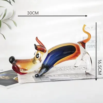 Handmade High-grade Glass Dog Ornaments Sika Deer Crafts Tea Table