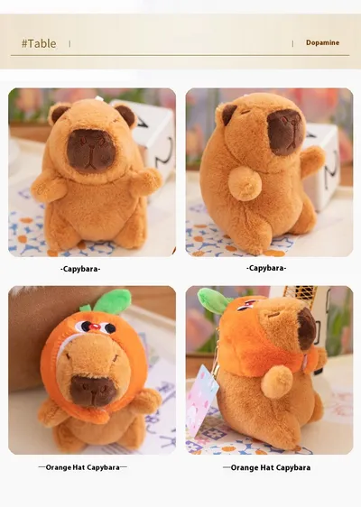 Capabala Capybara Doll Guinea Pig Plush Toy Small Pendant Girls' Bags Ornament Keychain