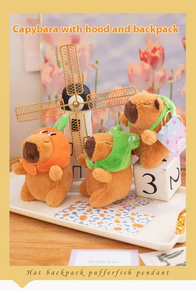 Capabala Capybara Doll Guinea Pig Plush Toy Small Pendant Girls' Bags Ornament Keychain