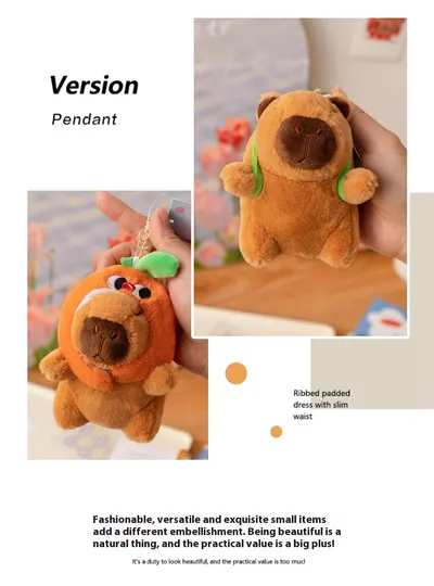 Capabala Capybara Doll Guinea Pig Plush Toy Small Pendant Girls' Bags Ornament Keychain