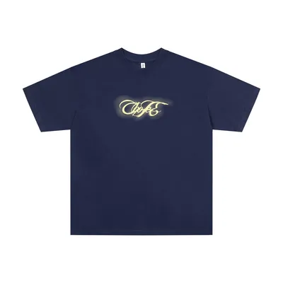 Artistic Letter Embroidery Short Sleeve Men