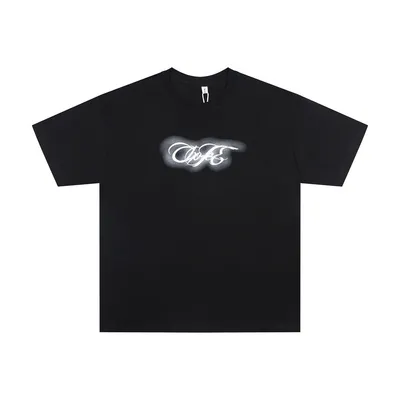 Artistic Letter Embroidery Short Sleeve Men