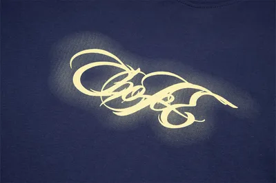 Artistic Letter Embroidery Short Sleeve Men