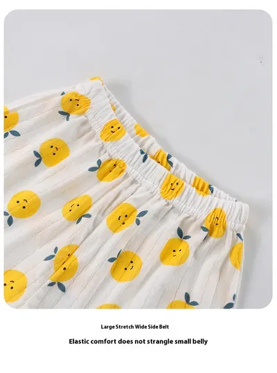 Children Straps Pajamas Summer Thin Baby Pantskirt Cotton Vest Girls' Sleeveless Homewear Suit