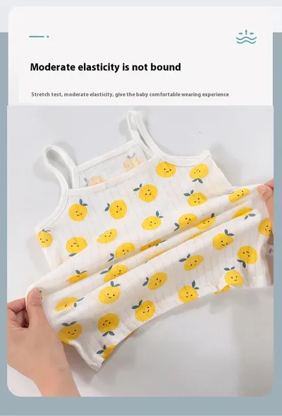 Children Straps Pajamas Summer Thin Baby Pantskirt Cotton Vest Girls' Sleeveless Homewear Suit