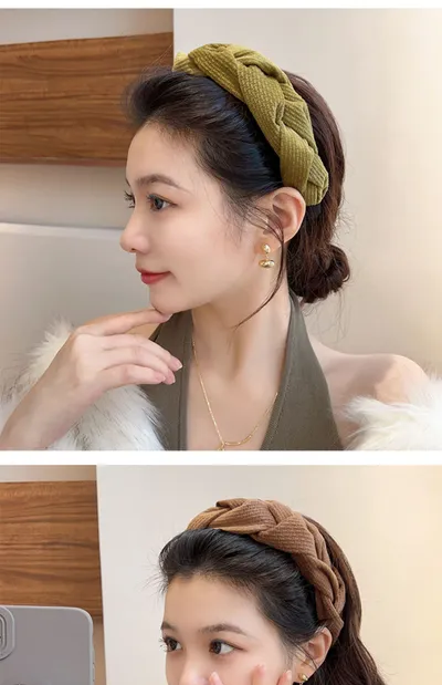 Women's Braided Braid Sponge Face Wash Hair Bands
