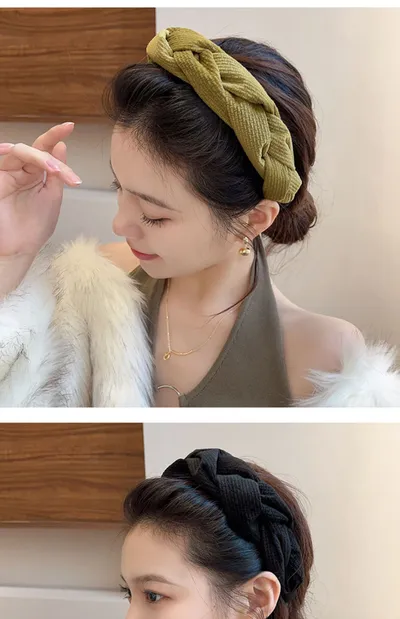 Women's Braided Braid Sponge Face Wash Hair Bands
