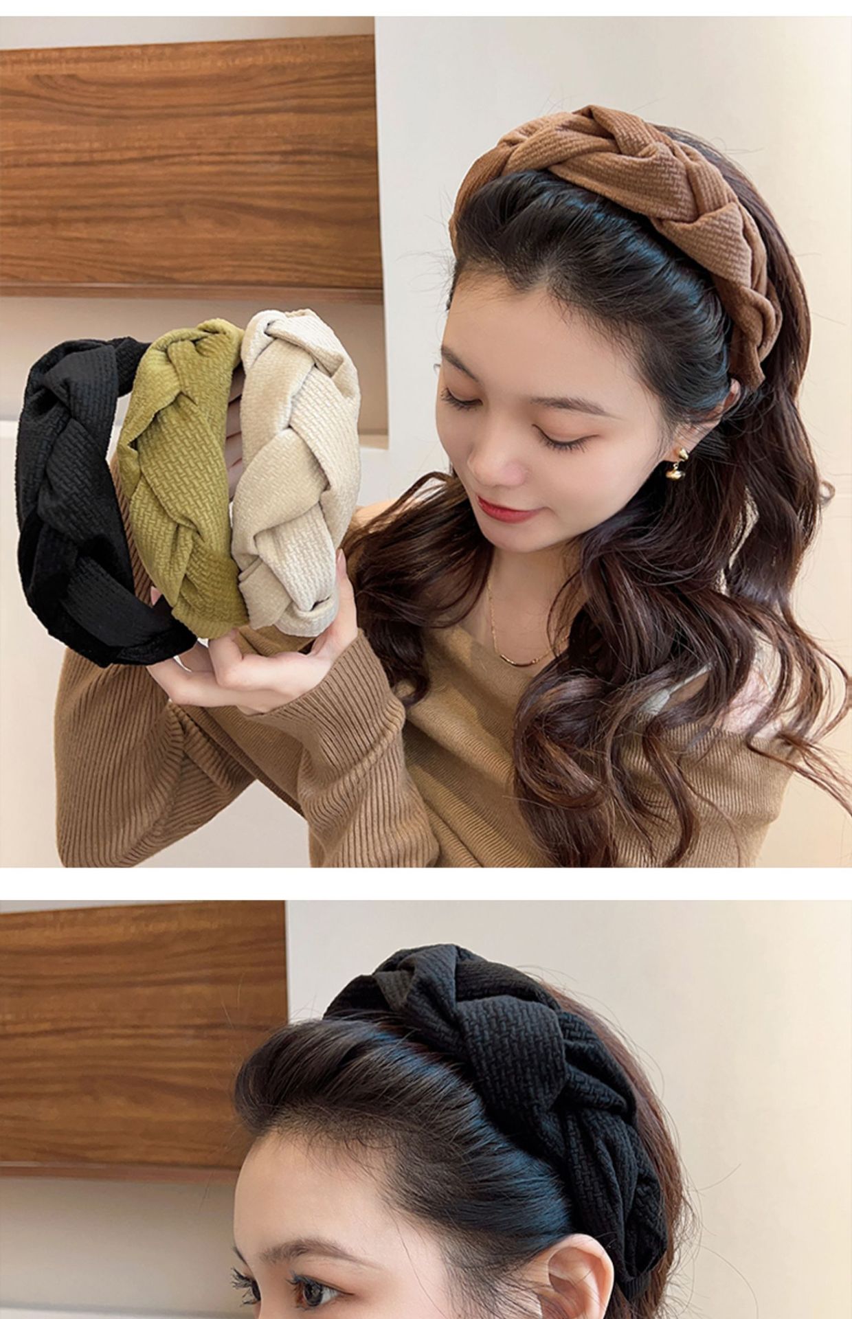 Women's Braided Braid Sponge Face Wash Hair Bands