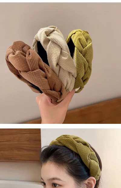 Women's Braided Braid Sponge Face Wash Hair Bands