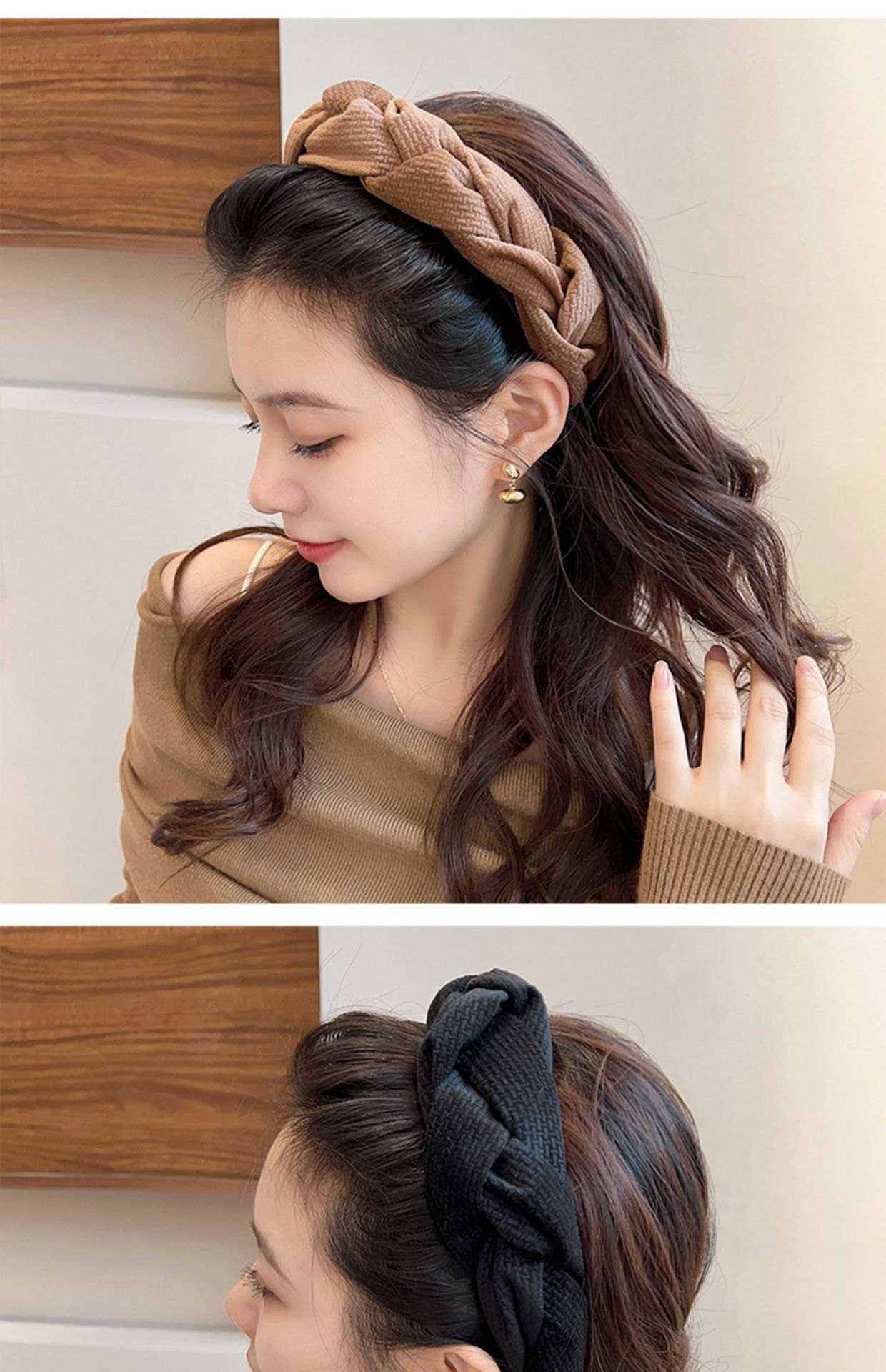Women's Braided Braid Sponge Face Wash Hair Bands