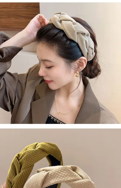 Women's Braided Braid Sponge Face Wash Hair Bands