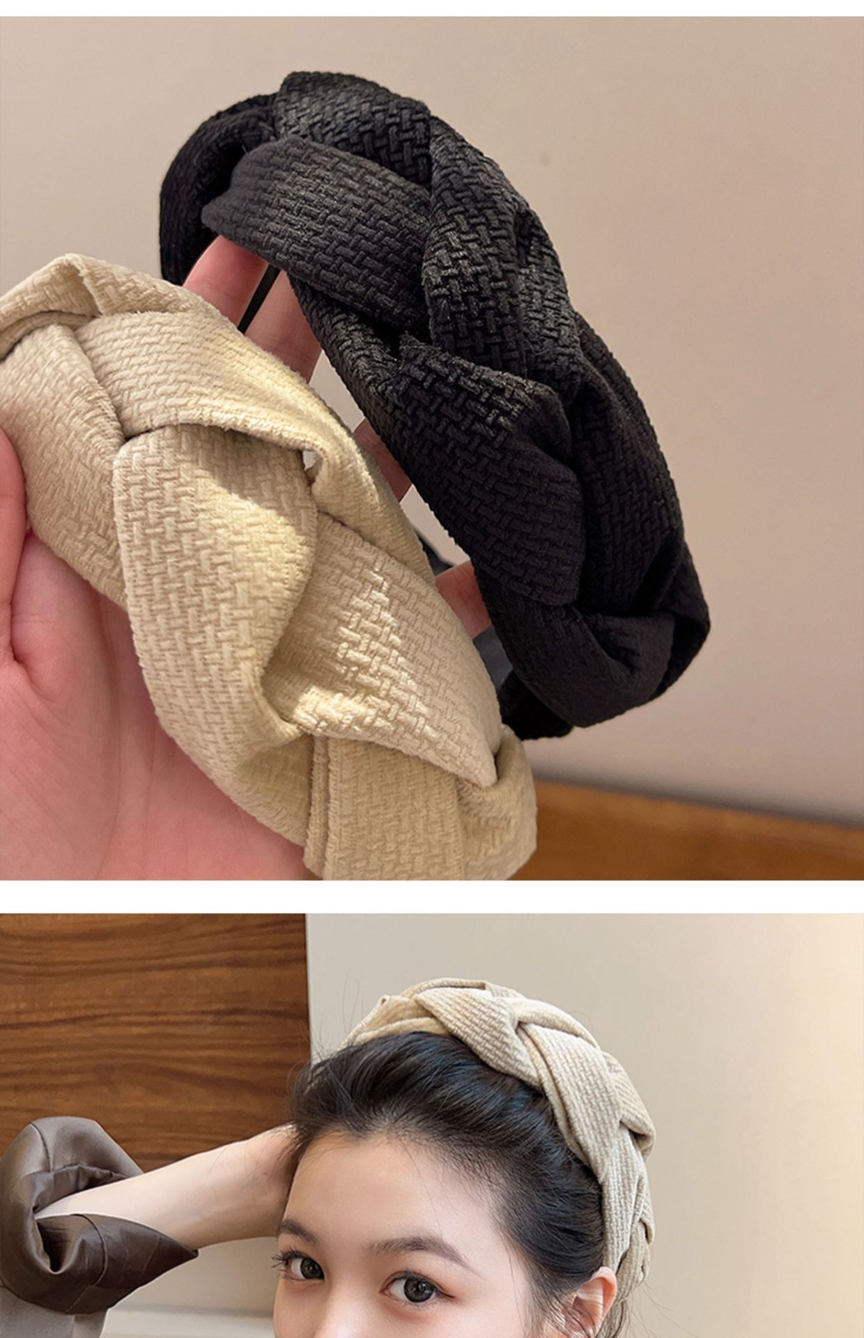 Women's Braided Braid Sponge Face Wash Hair Bands