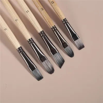 Gouache Pen Oil Painting Brush Nylon Hair 24 Brushes Suit Student Art Supplies