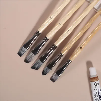 Gouache Pen Oil Painting Brush Nylon Hair 24 Brushes Suit Student Art Supplies
