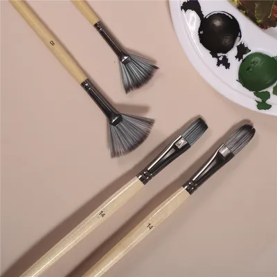 Gouache Pen Oil Painting Brush Nylon Hair 24 Brushes Suit Student Art Supplies