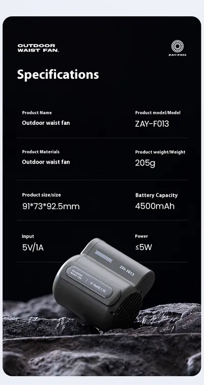 Portable Large Wind Usb Charging Outdoor Sports Construction Site Summer Cooling Portable Small Air Fan For Outdoor Sports Travel Work