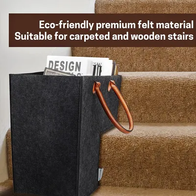 Home Staircase Felt Portable Storage Basket