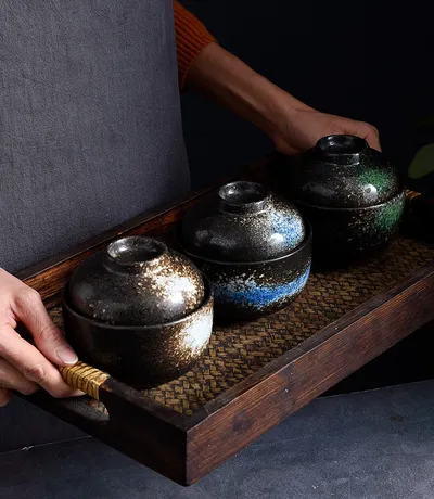 Household Water-proof Ceramic Belt Tureen Tureen