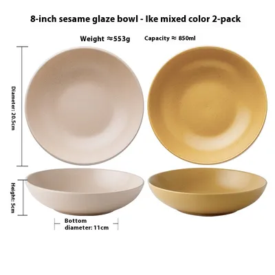Matte Sesame Glaze Ceramic Large Bowl