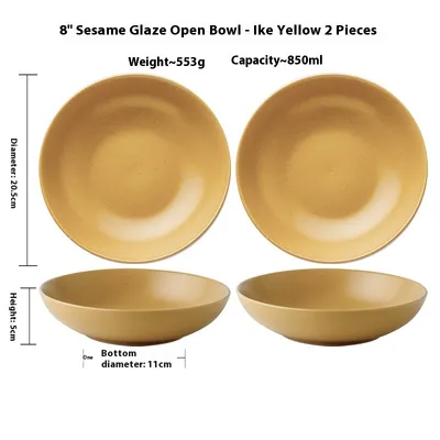 Matte Sesame Glaze Ceramic Large Bowl