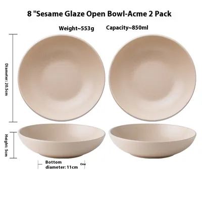 Matte Sesame Glaze Ceramic Large Bowl