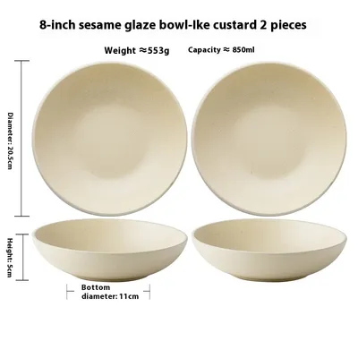 Matte Sesame Glaze Ceramic Large Bowl