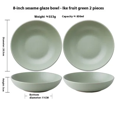 Matte Sesame Glaze Ceramic Large Bowl