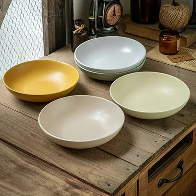 Matte Sesame Glaze Ceramic Large Bowl