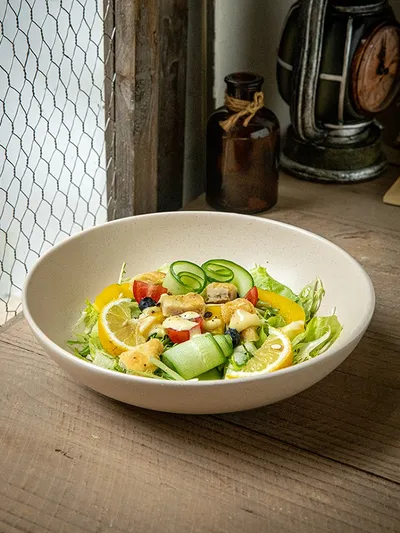Matte Sesame Glaze Ceramic Large Bowl