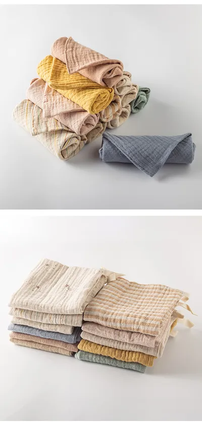 Simple Baby Gauze Cotton Four-layer Square Towel Saliva Towel Face Cloth Color Nursing