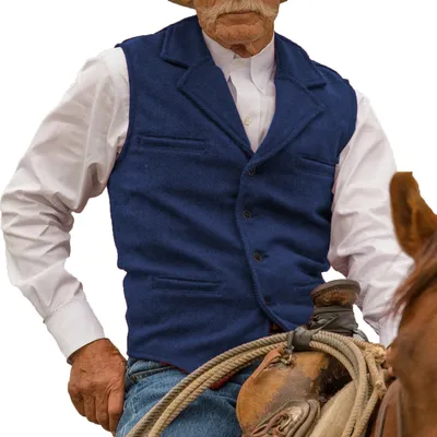 Men's Slim-fit Herringbone Vest Casual Business Suit Vest