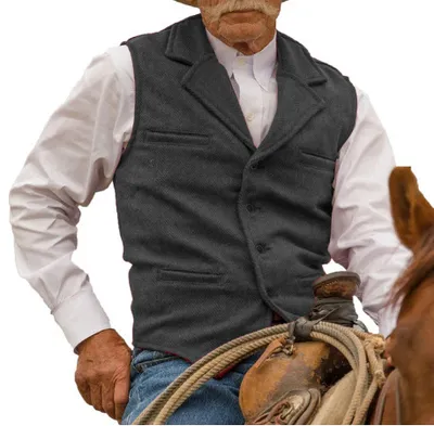 Men's Slim-fit Herringbone Vest Casual Business Suit Vest