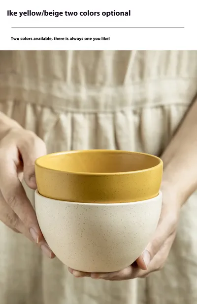 45 Inch Sesame Glaze Rice Bowl Household Ceramic