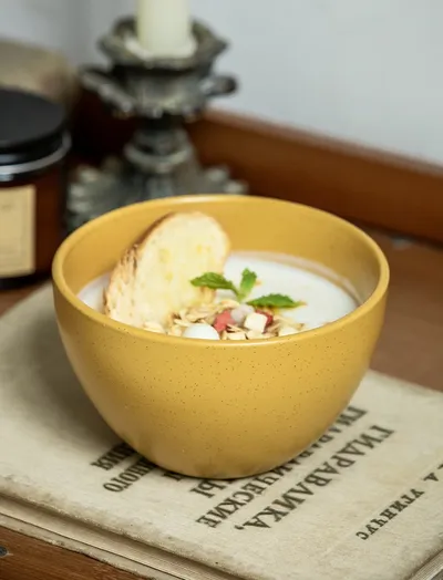 45 Inch Sesame Glaze Rice Bowl Household Ceramic