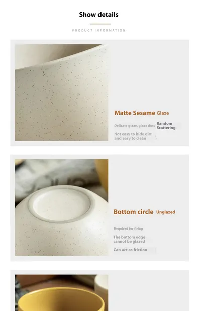 45 Inch Sesame Glaze Rice Bowl Household Ceramic
