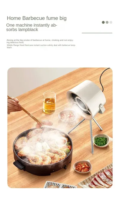 New Portable Desktop Exhaust Fan Small Kitchen Hood Extractor Barbecue USB Charging Desktop Range Hoods Mini Suction Cooker Hood Kitchen Gadgets