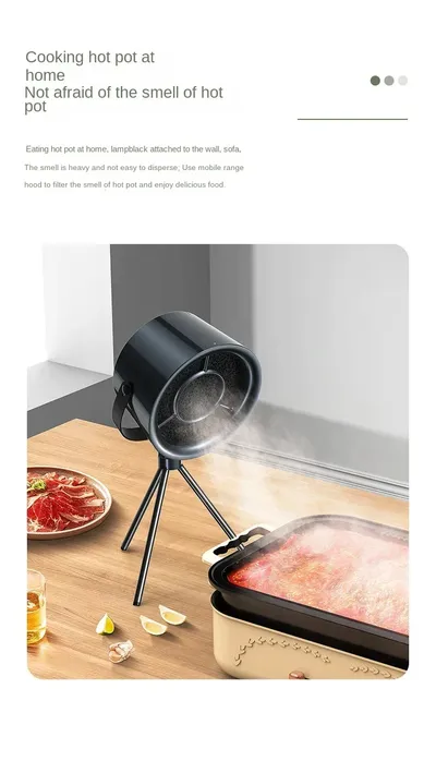 New Portable Desktop Exhaust Fan Small Kitchen Hood Extractor Barbecue USB Charging Desktop Range Hoods Mini Suction Cooker Hood Kitchen Gadgets