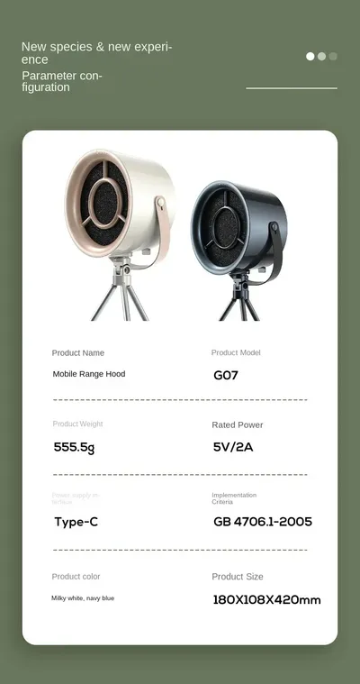 New Portable Desktop Exhaust Fan Small Kitchen Hood Extractor Barbecue USB Charging Desktop Range Hoods Mini Suction Cooker Hood Kitchen Gadgets