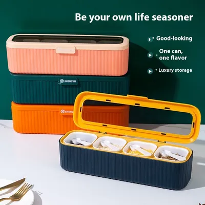 Household Separated Four-in-one Seasoning Sealing Set Household Moisture-proof With Lid Kitchen Spice Box