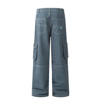 Fashion Vertical Stripe Overalls Men